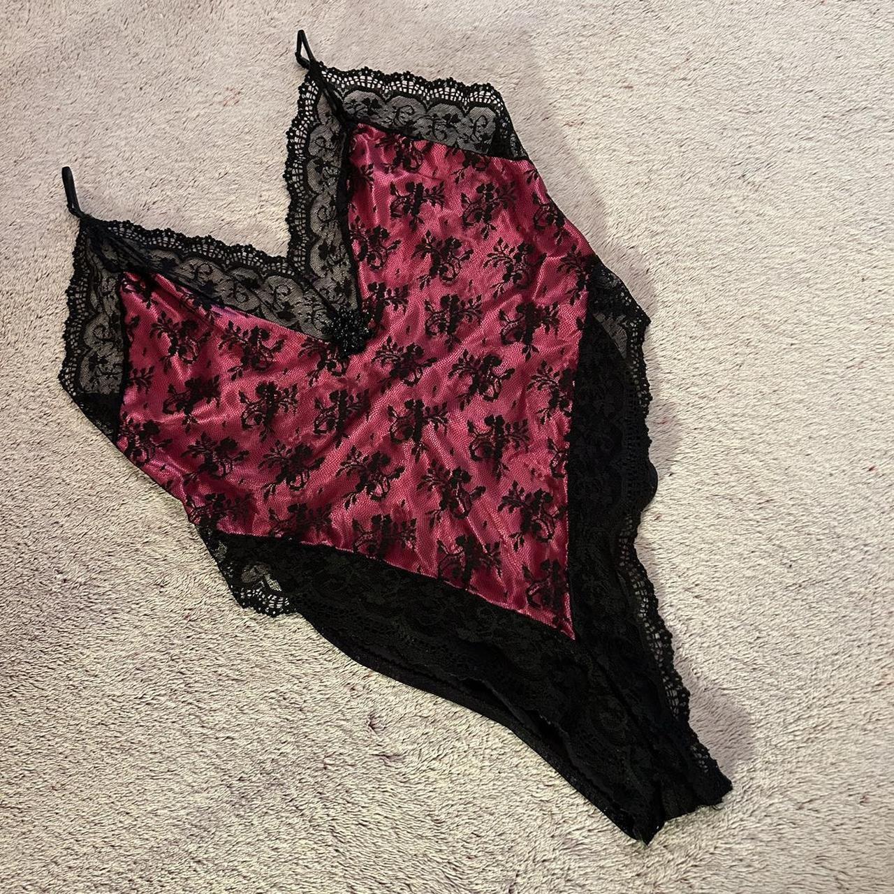 vintage victoria's secret lace body suit with bead - Depop