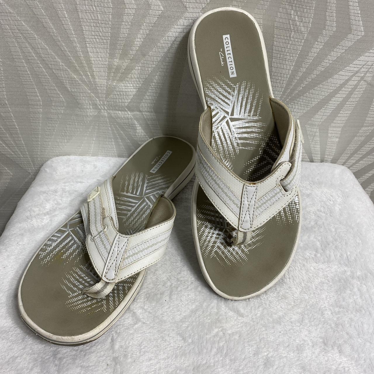 Clarks Corsio Slide Women's Sandals White Canvas 26152044 - Walmart.com