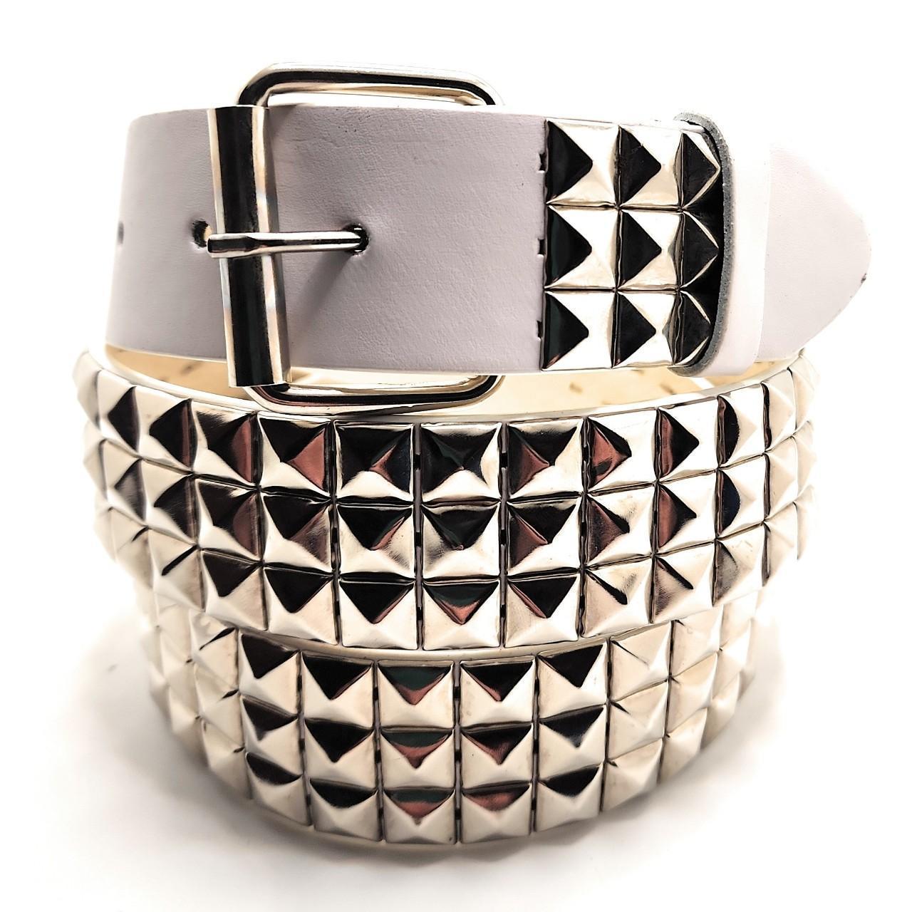 3 Row Pyramid Studded Belt 