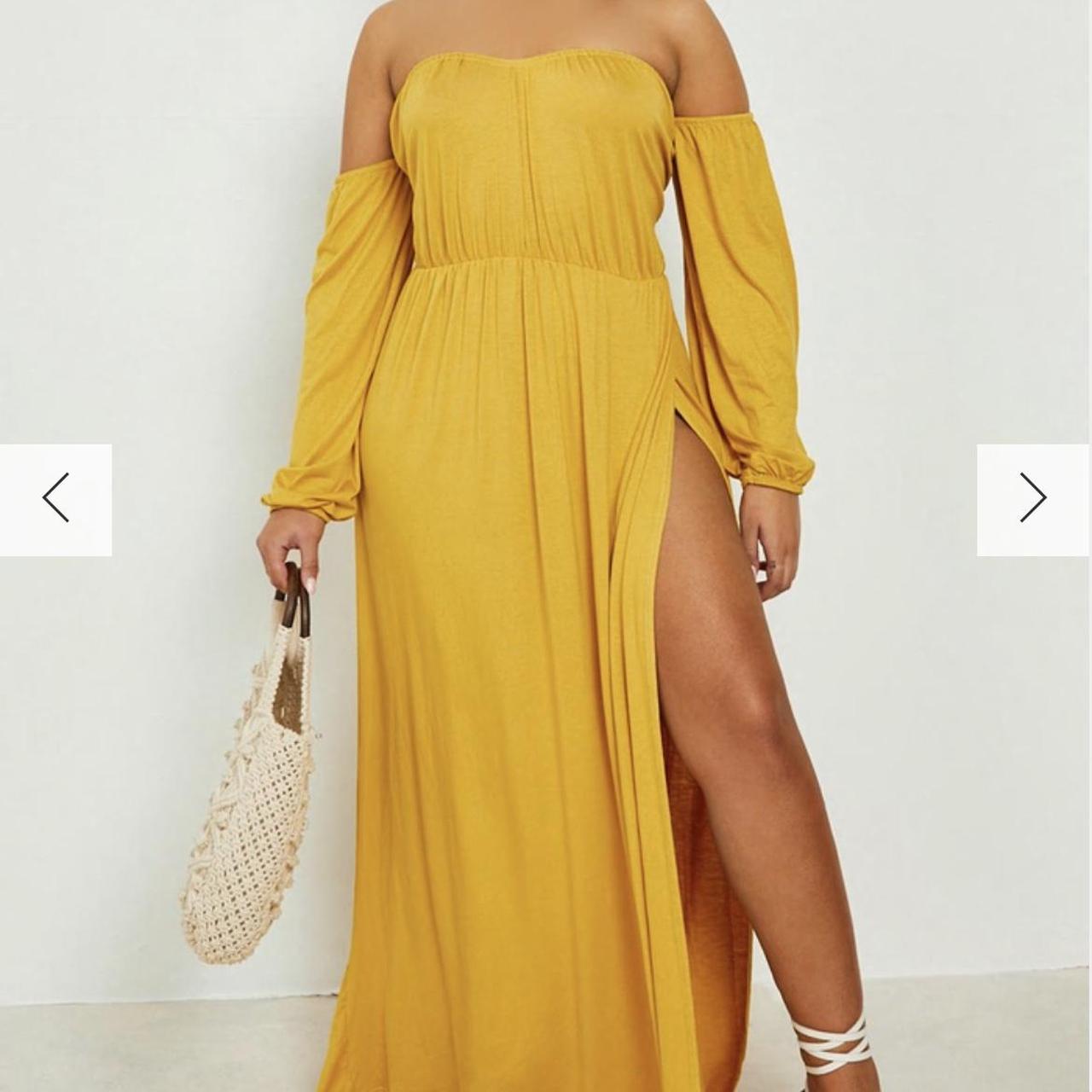 Yellow sheer hot sale maxi dress