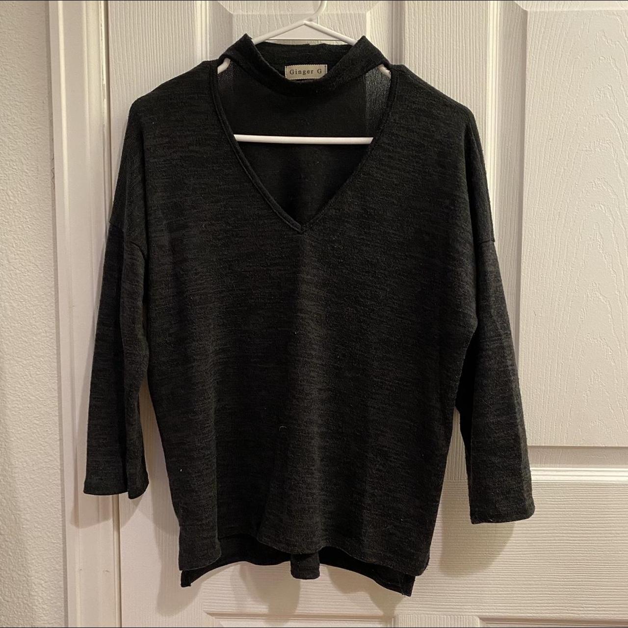 Gray 3/4 sleeve shirt - 3/4 sleeves - cutout -... - Depop