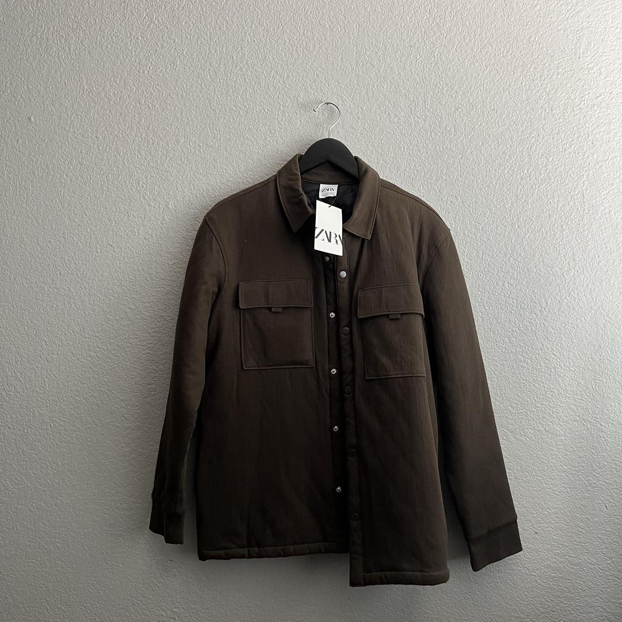 Zara Men's Green Jacket Depop