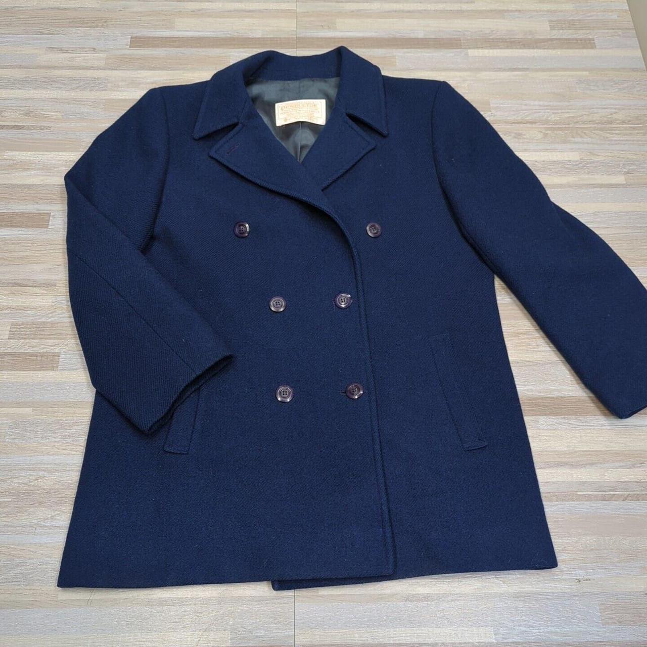 Pendleton Virgin Wool Grey Peacoat Double Breasted Jacket Size 8 on sale