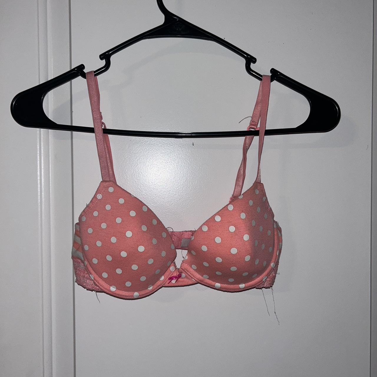 Pink Polka Dot Bra Size 34 B Some Signs Of Wear Depop