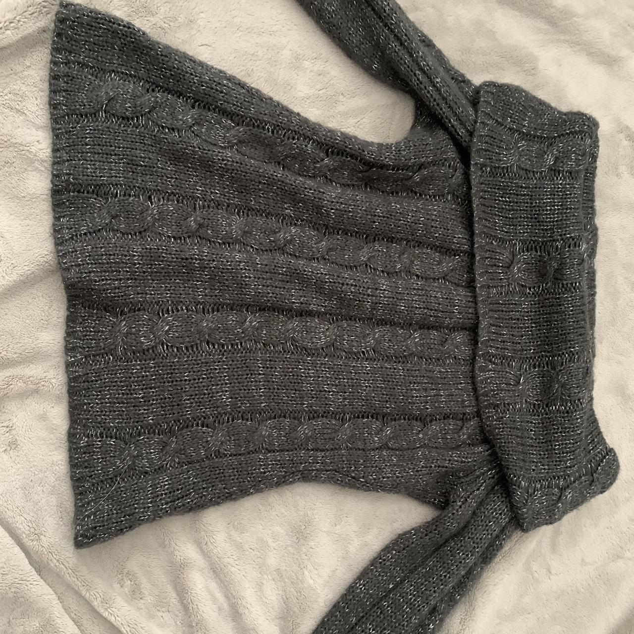 Off the shoulder sparkly cable knit sweater by J.J... - Depop