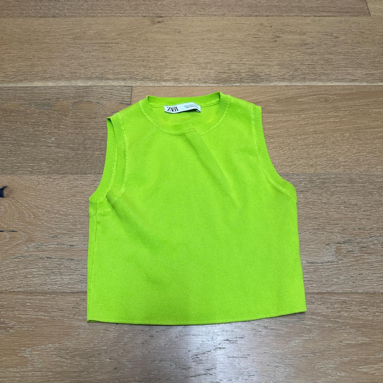 Zara Women's Green Veststankscamis Depop