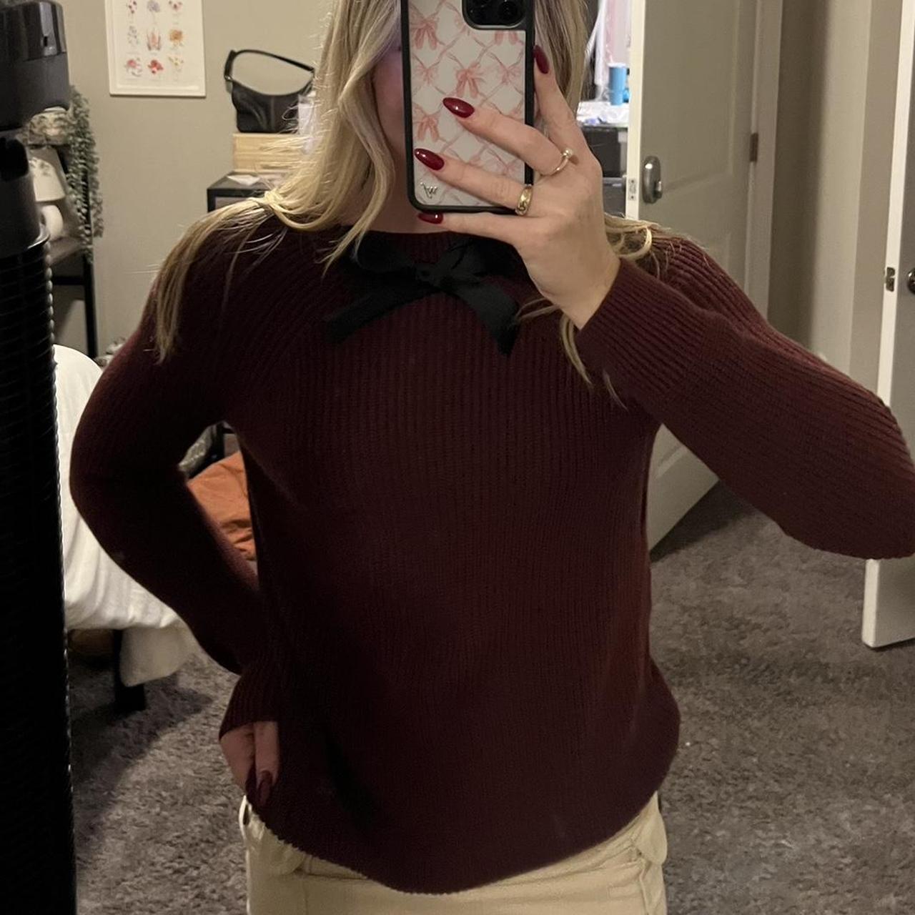 J crew bow hot sale neck sweater