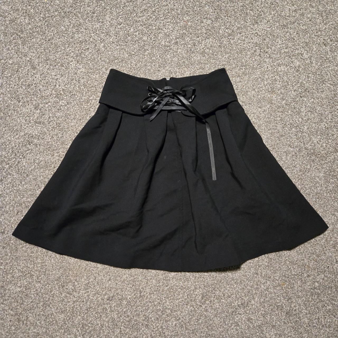 Black a line skirt zara best sale