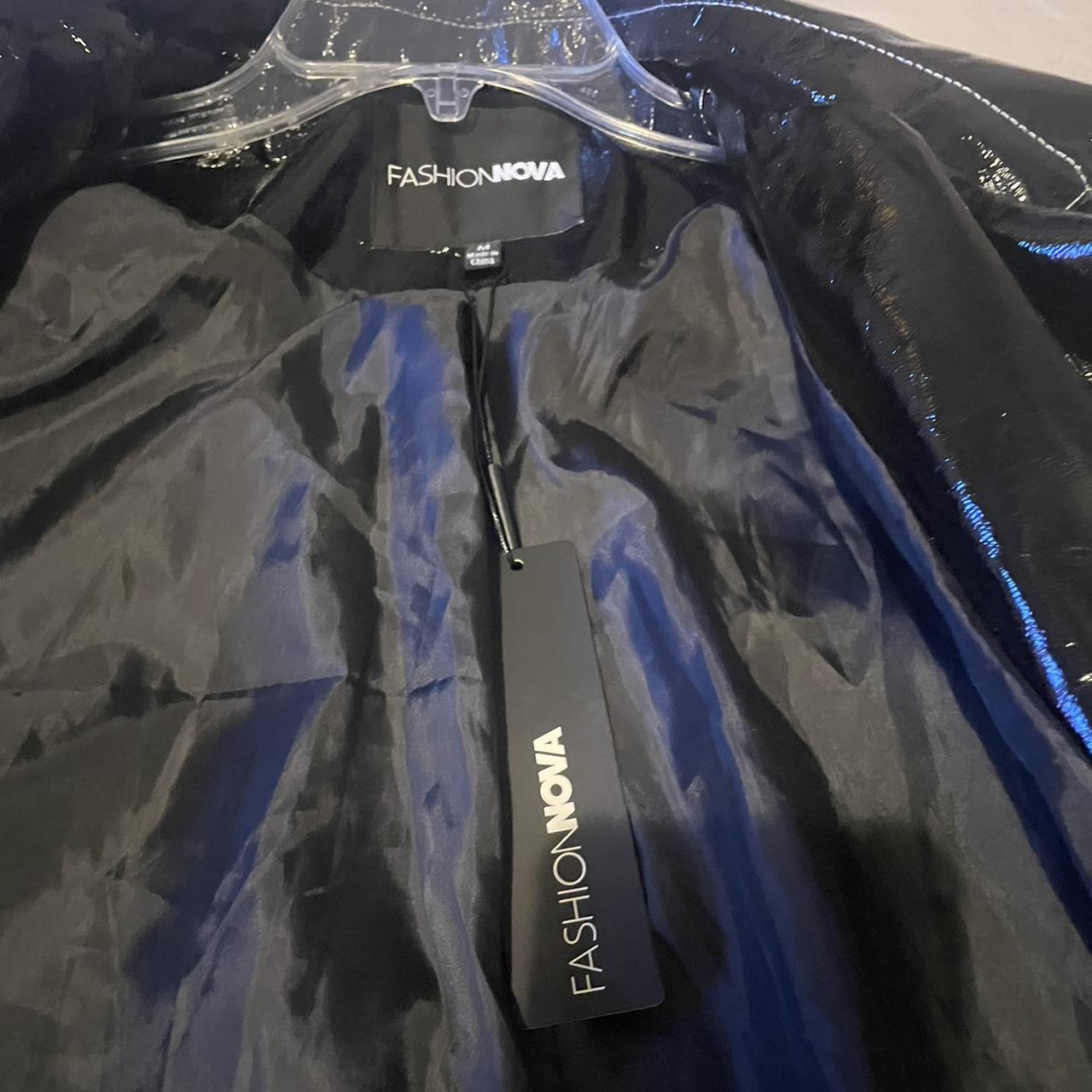 BRAND NEW - WITH TAG Black FASHION NOVA Shiny Trench | Depop