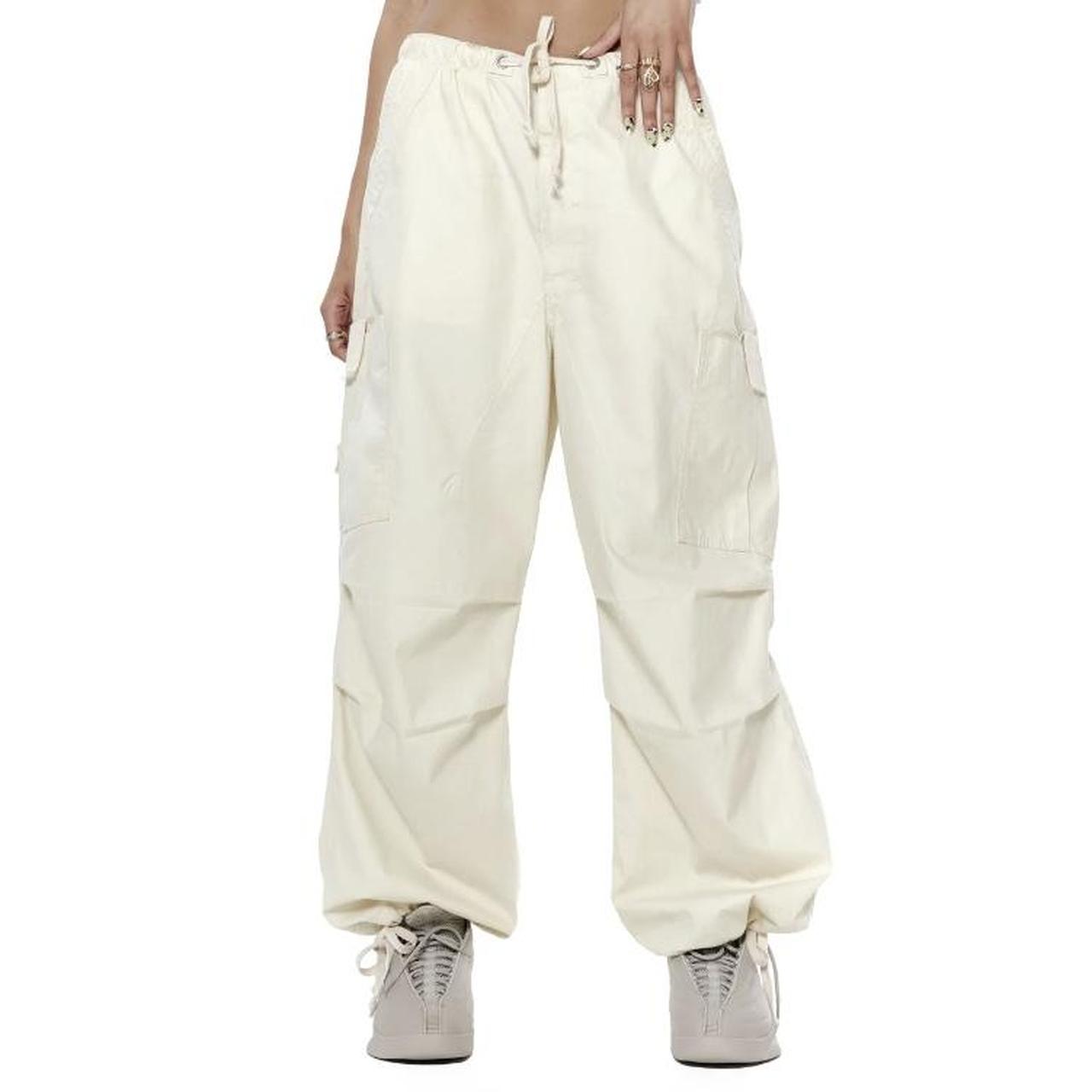 Jaded London Ecru Parachute Cargo Pants size... Depop
