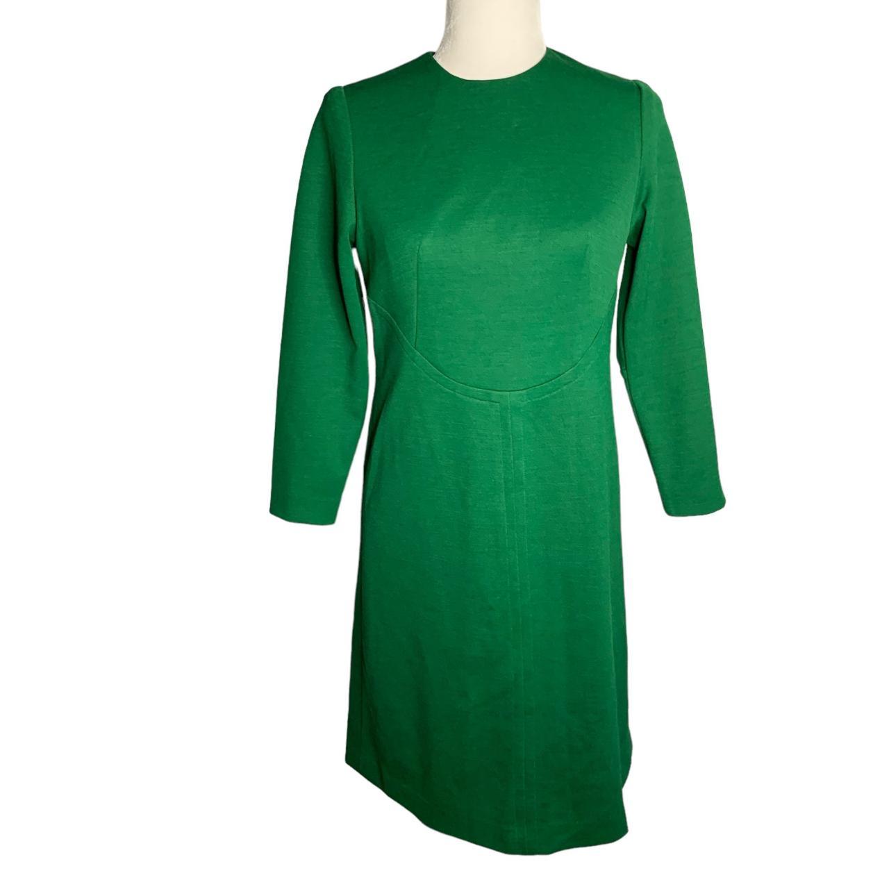 Vintage 60s Stretch Knit Mod Shift Dress S Green... - Depop