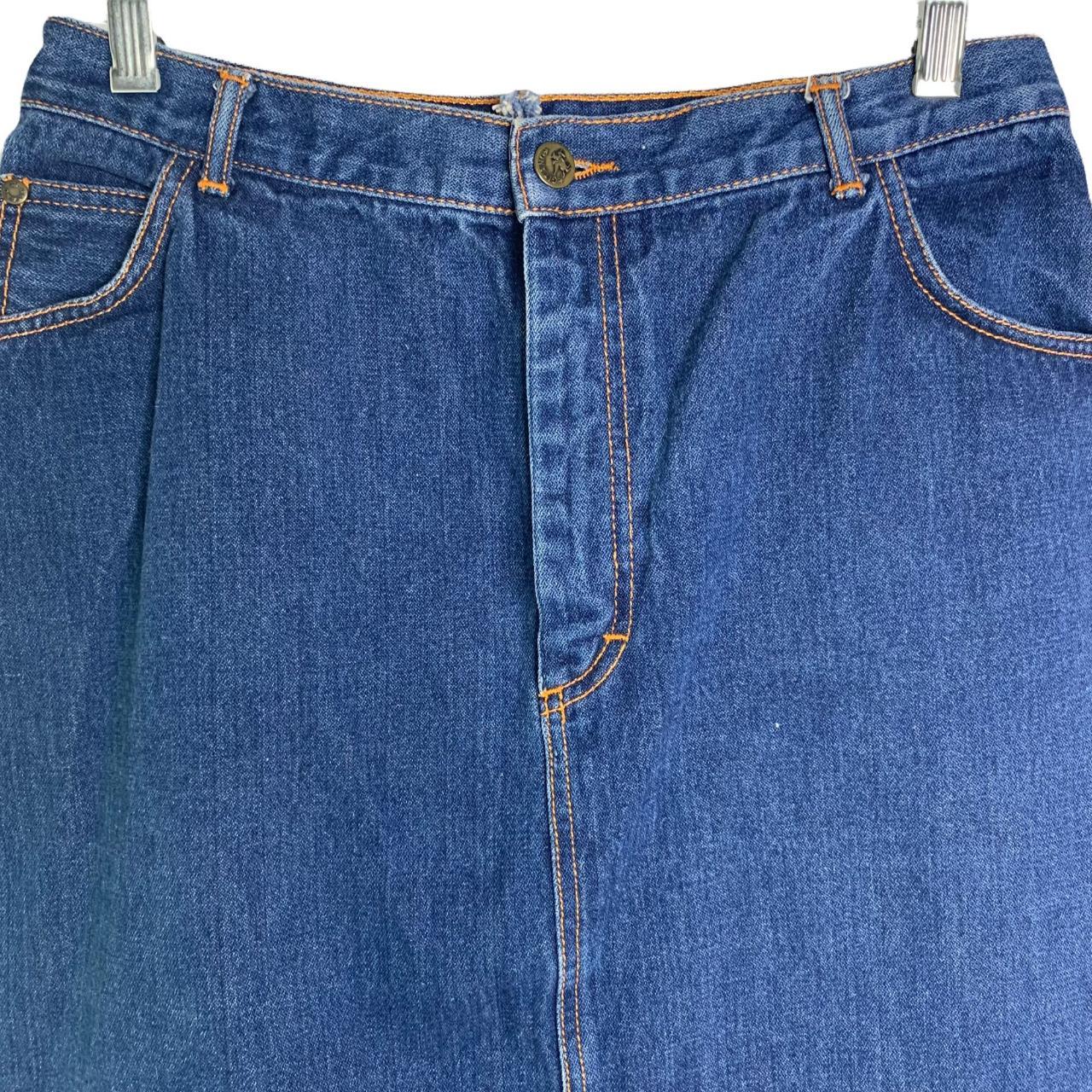 Vintage 80s Gitano Denim Skirt M Dark Wash Jean... - Depop