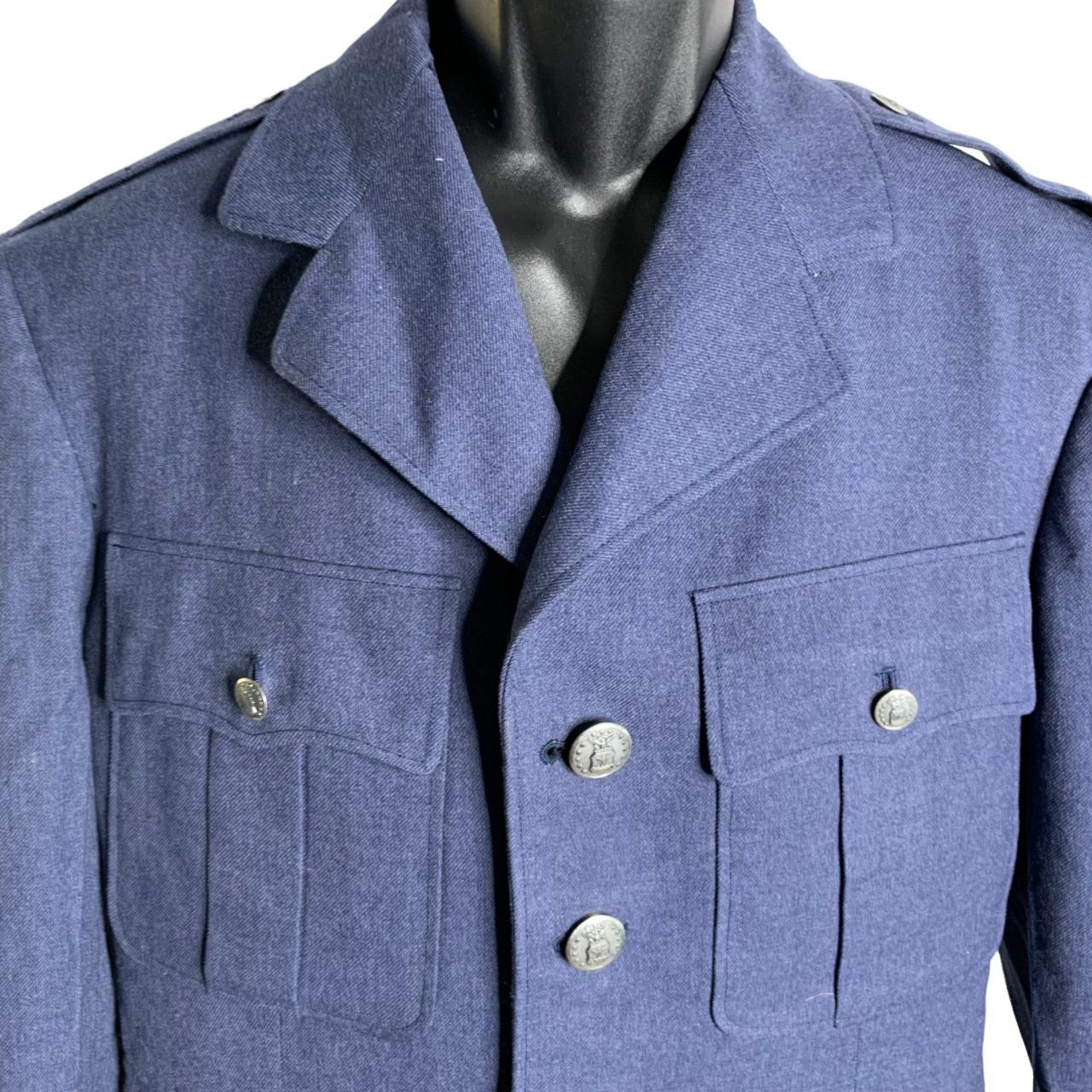 Vintage 50s US Air Force Wool Coat 40L Serge Blue... - Depop