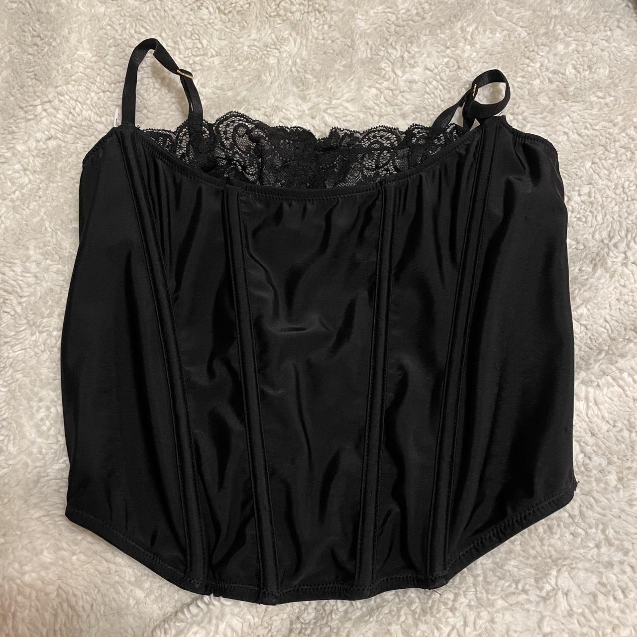 Black corset with lace bra detail. - Depop