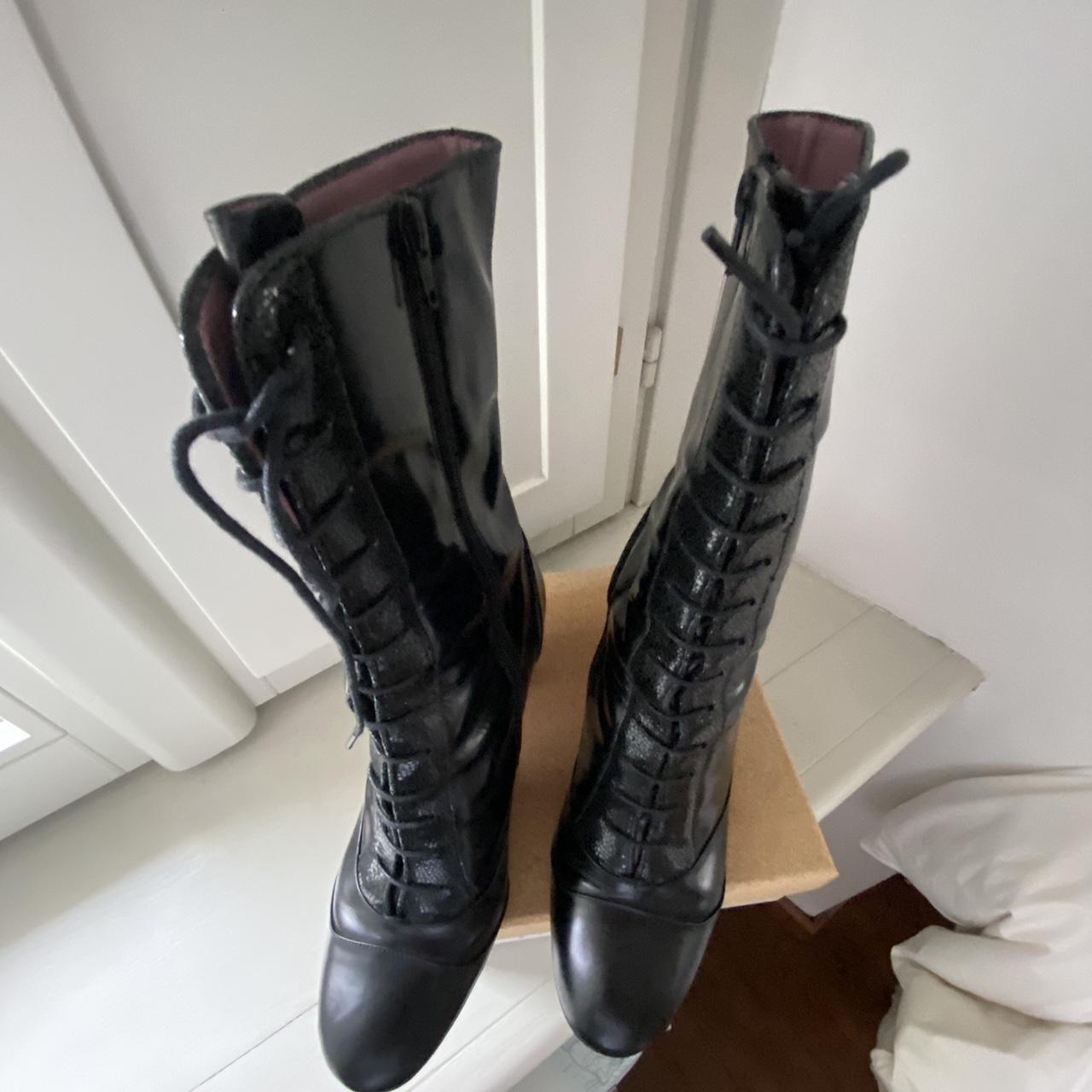 SEAUR Stivali Lucidi Per Ragazzi Ragazze Stivali Con Lacci Bambino Stivali Con Cerniera Scarpe Glitterate Stivali Corti Con Suola Spessa Beige 21 EU - Foto 7