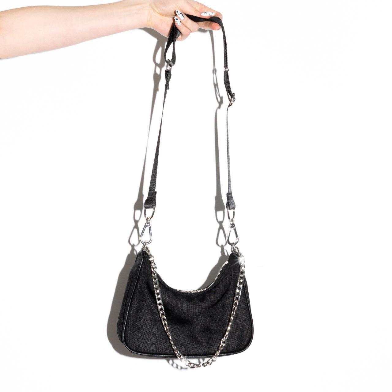Urban Outfitters Women's Black and Silver Bag | Depop