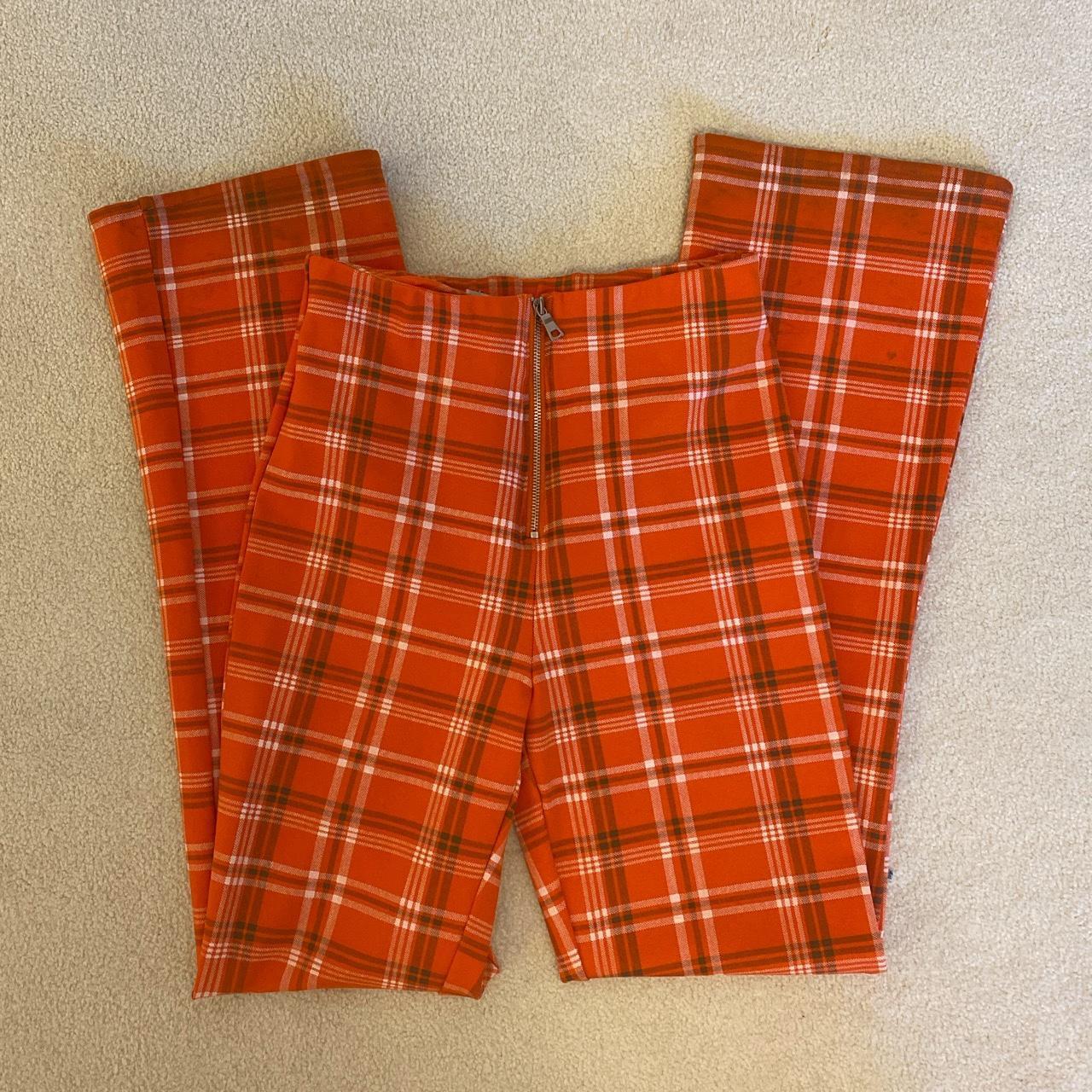 I am gia orange best sale plaid pants