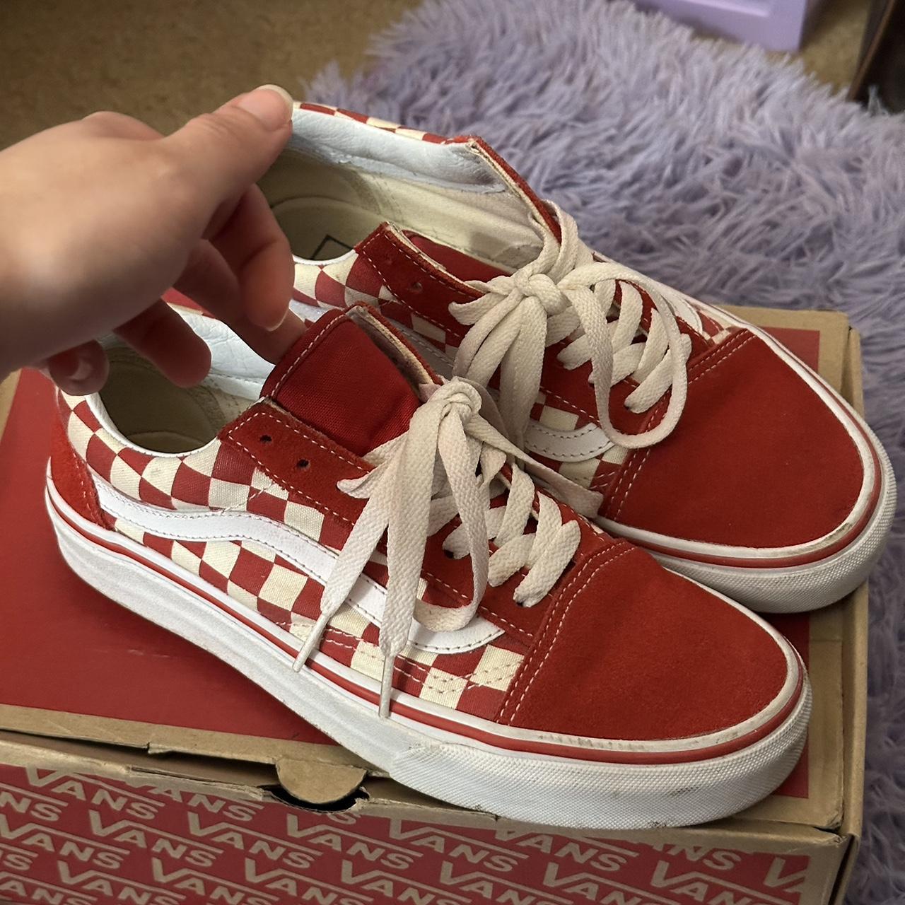 How to clean red deals and white checkered vans