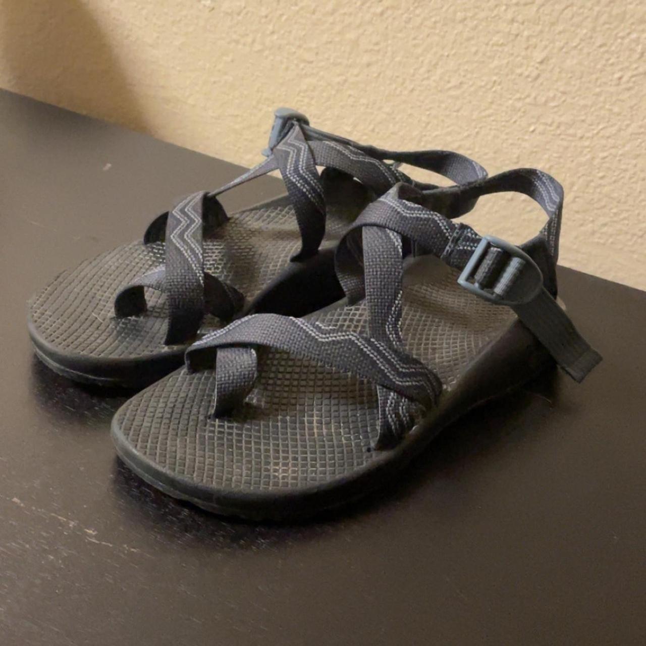 Blue and black Chacos Super cute and comfortable Depop