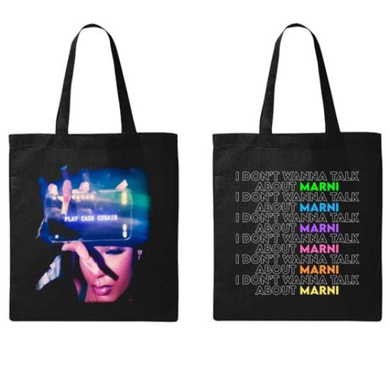 MARNI "PLAY CASH COBAIN" BLACK TOTE BAG π - Depop