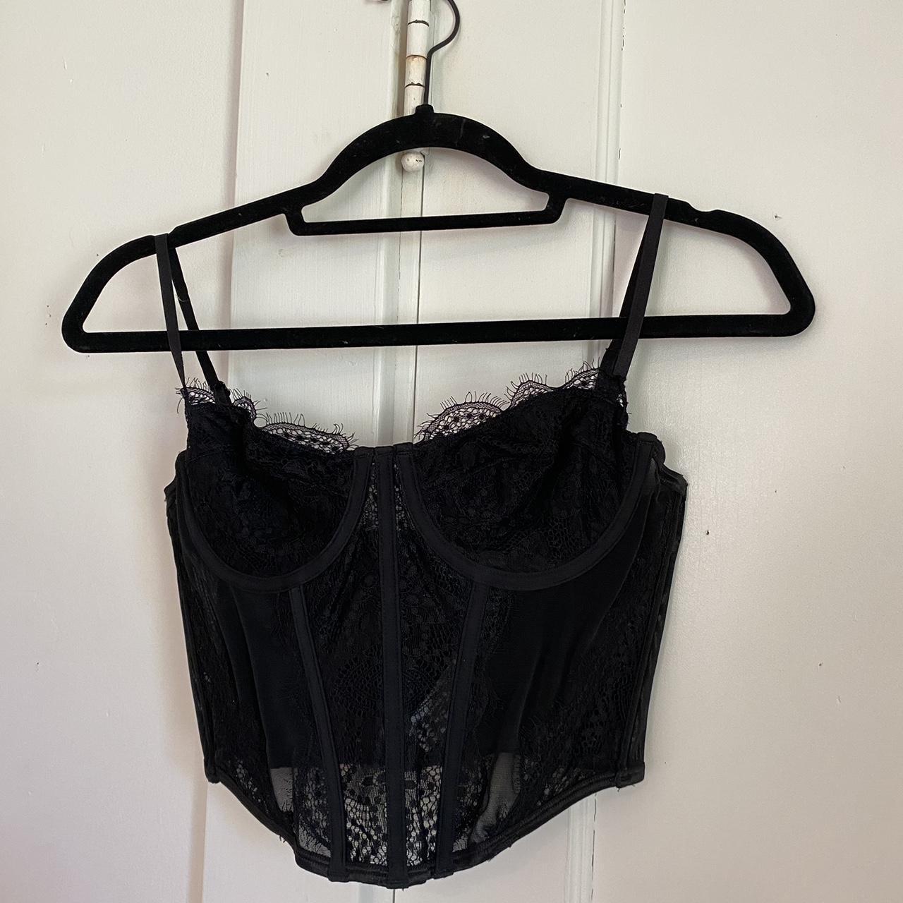 Brand New Glassons Black Corset Top Never Worn Depop