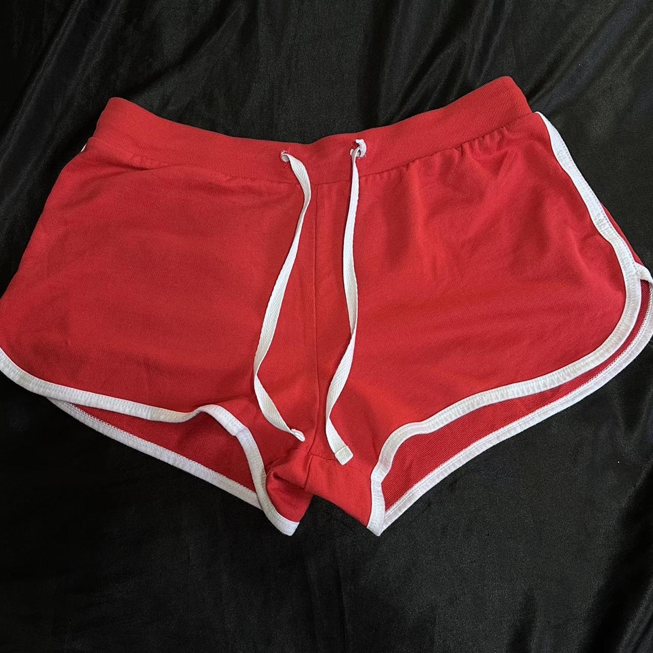 red lifeguard shorts -used once for a lifeguard costume - Depop