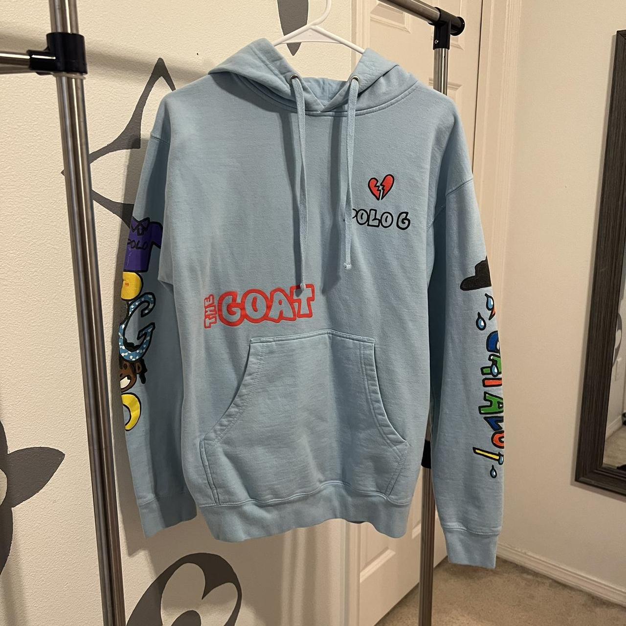 Polo g merch blue hoodie sale