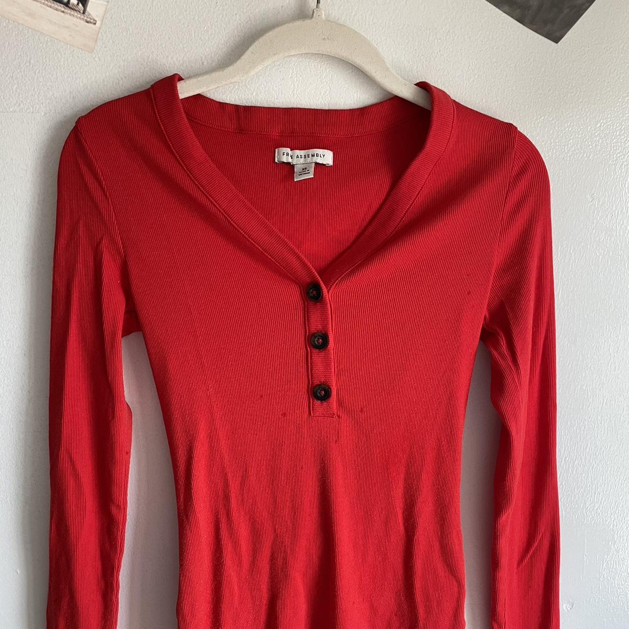 Free Assembly Women's Red Shirt | Depop