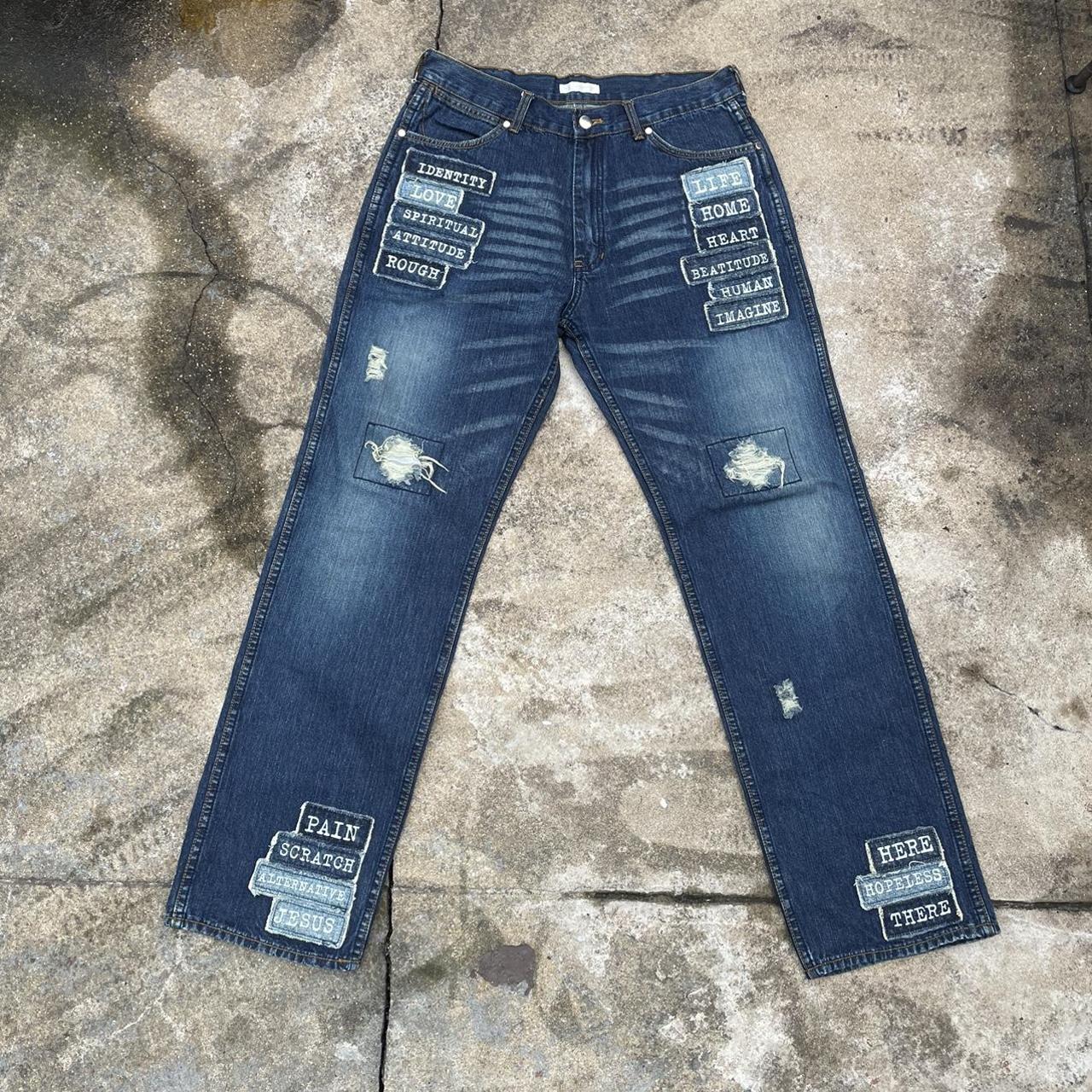 Number (N)ine Men's Blue and Navy Jeans | Depop