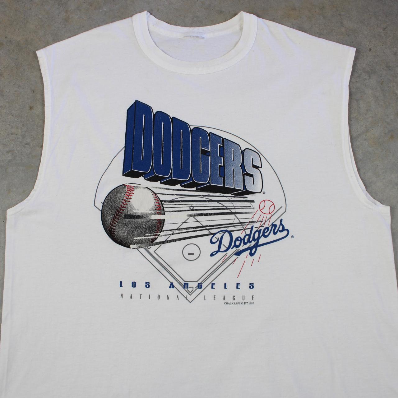 Vintage 1997 Chalk Line MLB L.A. Dodgers sleeve-less... - Depop