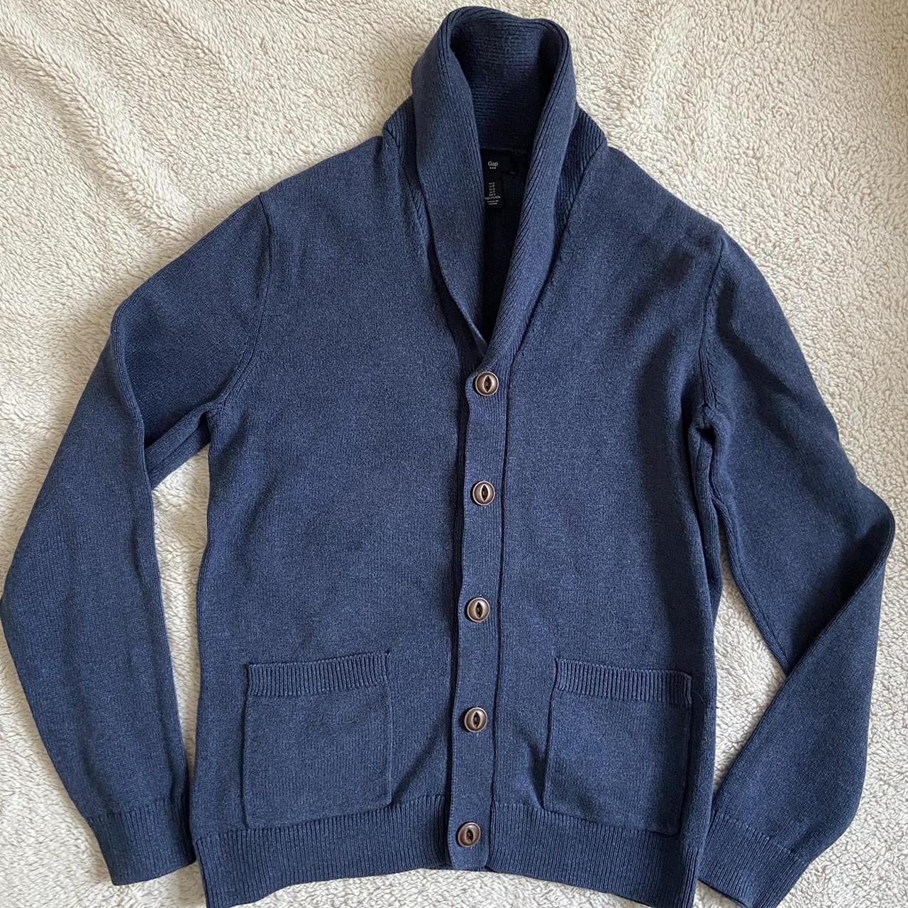 Gap Men's Blue and Navy Cardigan | Depop