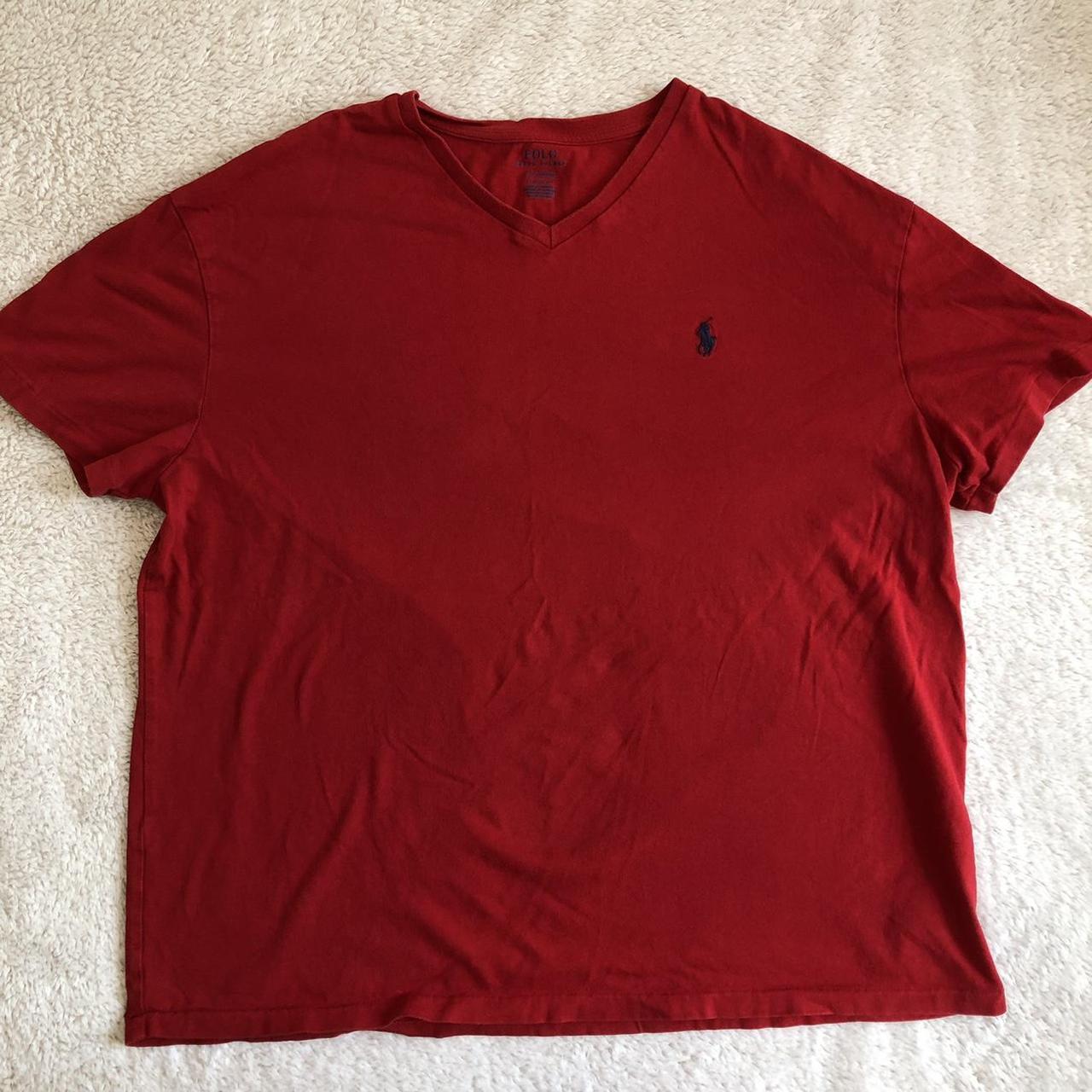 Vintage Red Polo Ralph Lauren Tshirt Men’s size... - Depop