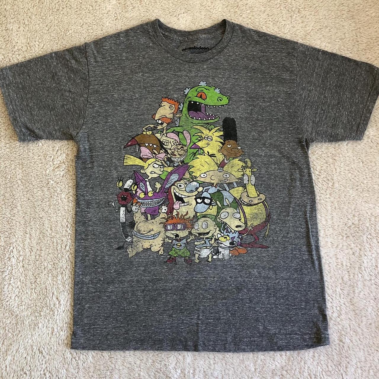 Vintage Nickelodeon Graphic Grey T-shirt Men’s Size... - Depop