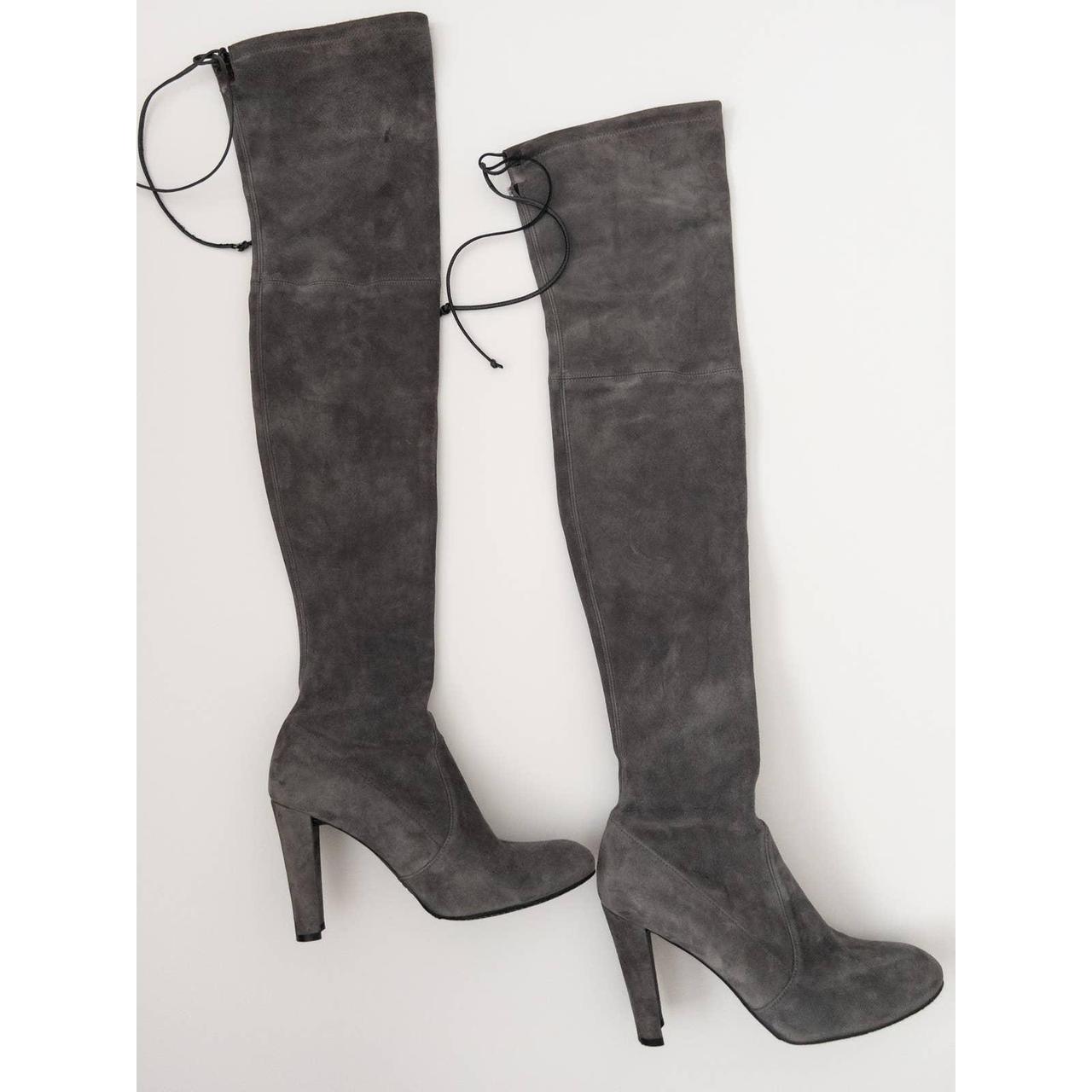 Stuart weitzman grey on sale knee high boots