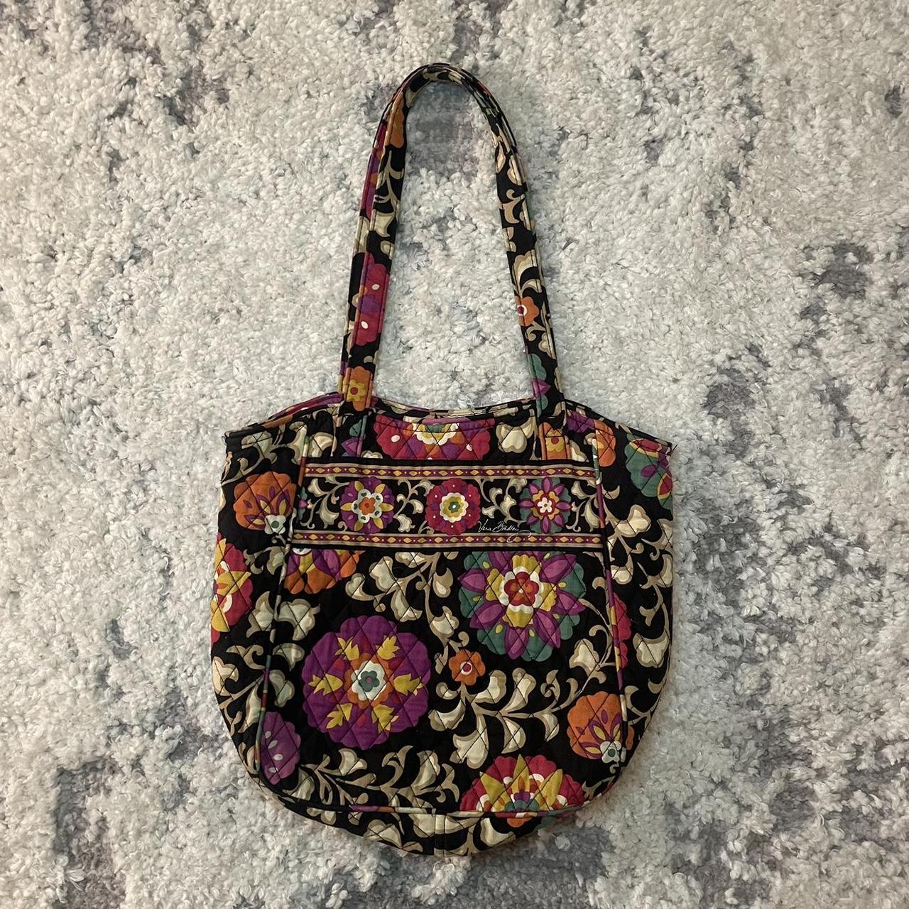 Vera Bradley Purse: Brown Floral Messenger Bag