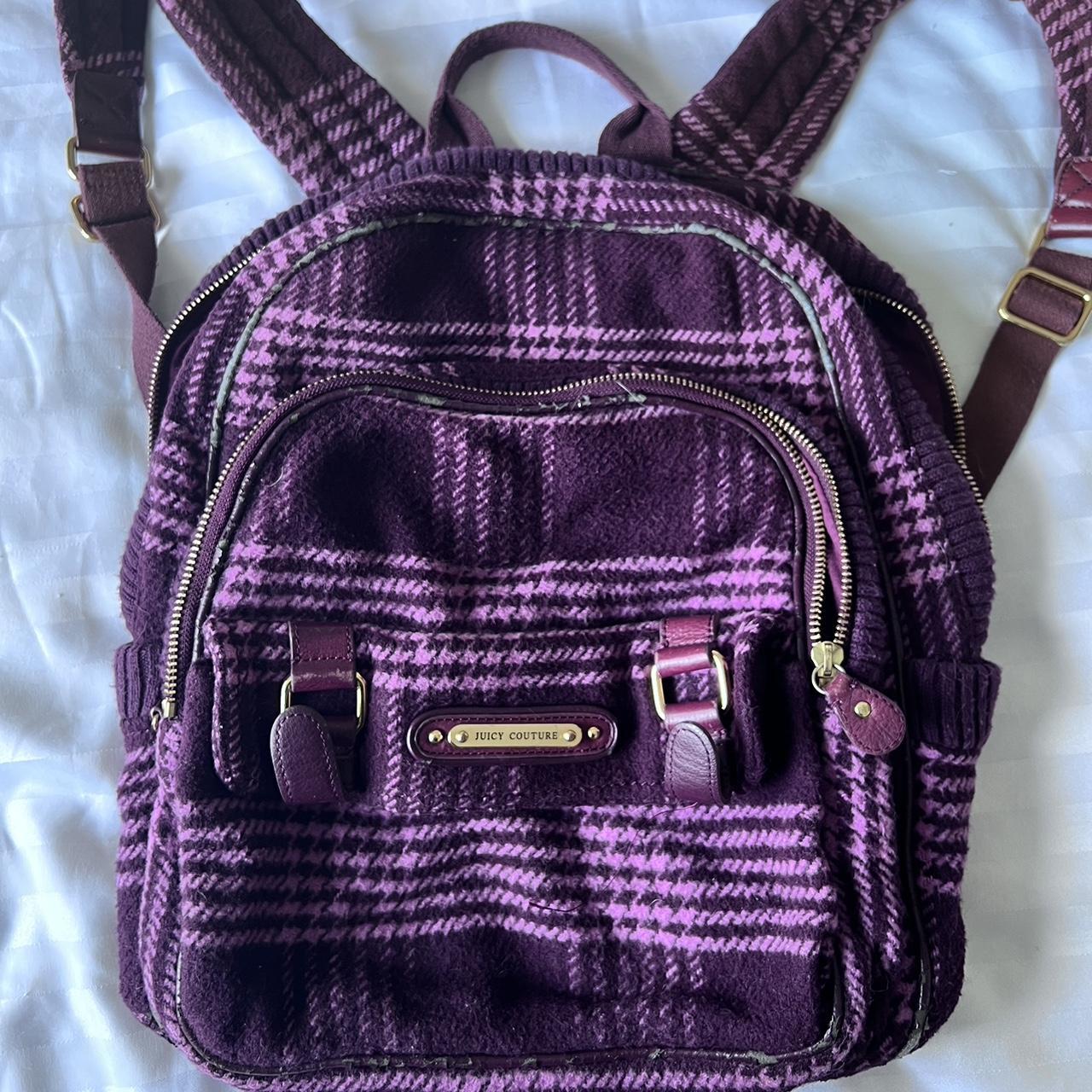 Juicy Couture Backpack Purple plaid This backpack - Depop