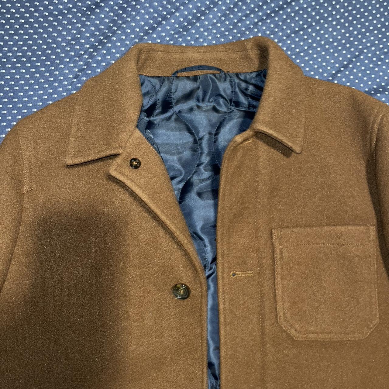 chocolate brown pea coat / only worn once or twice /... - Depop