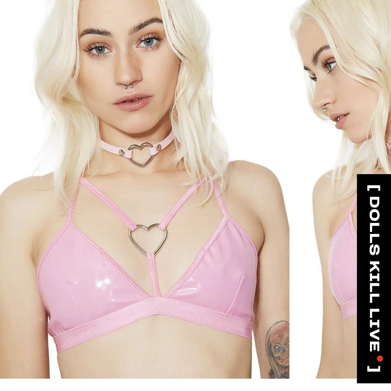 Dollskill Sugar Thrillz Love Bite Vinyl Bra Size Depop 