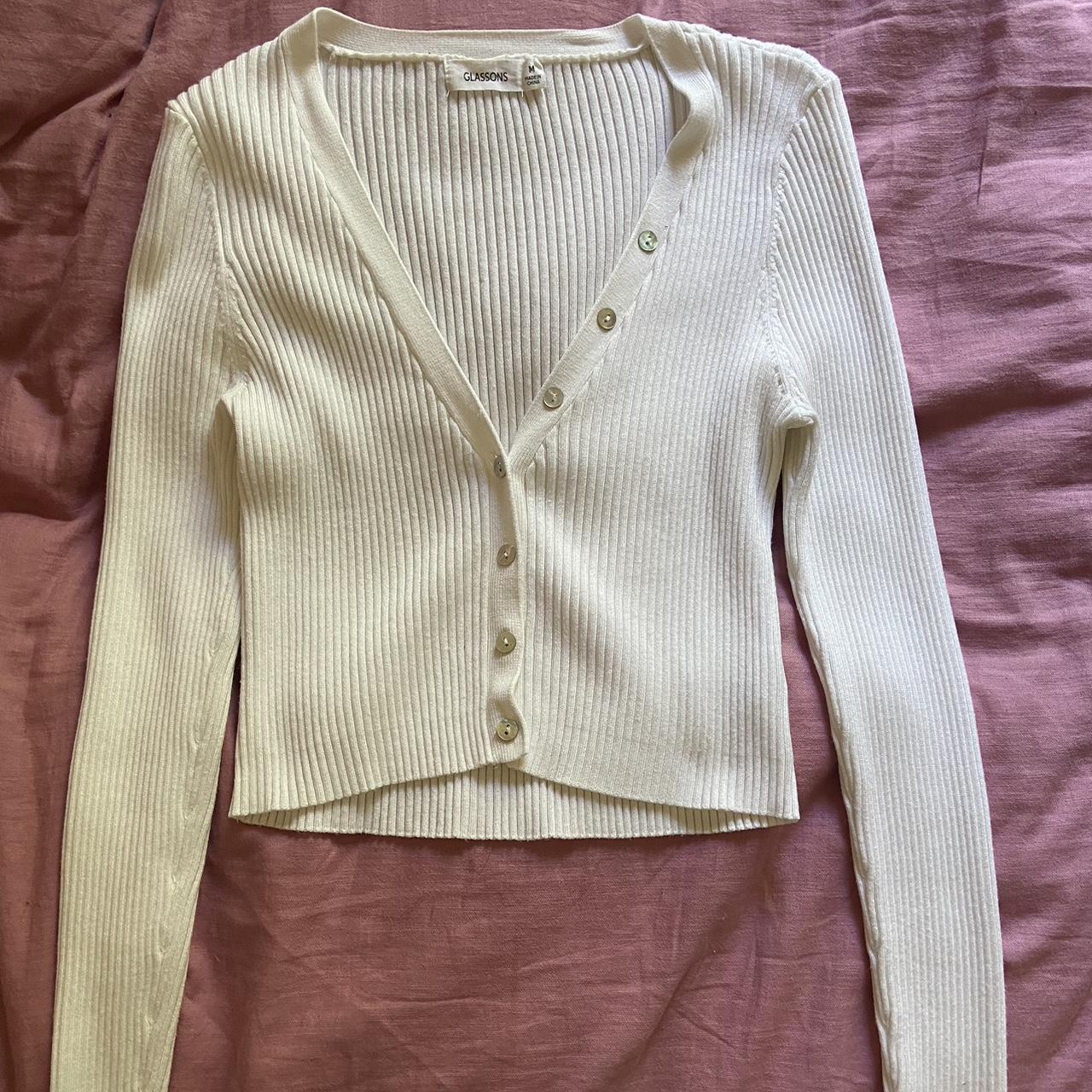 White glassons cardigan, size M, true to size😊 In... - Depop