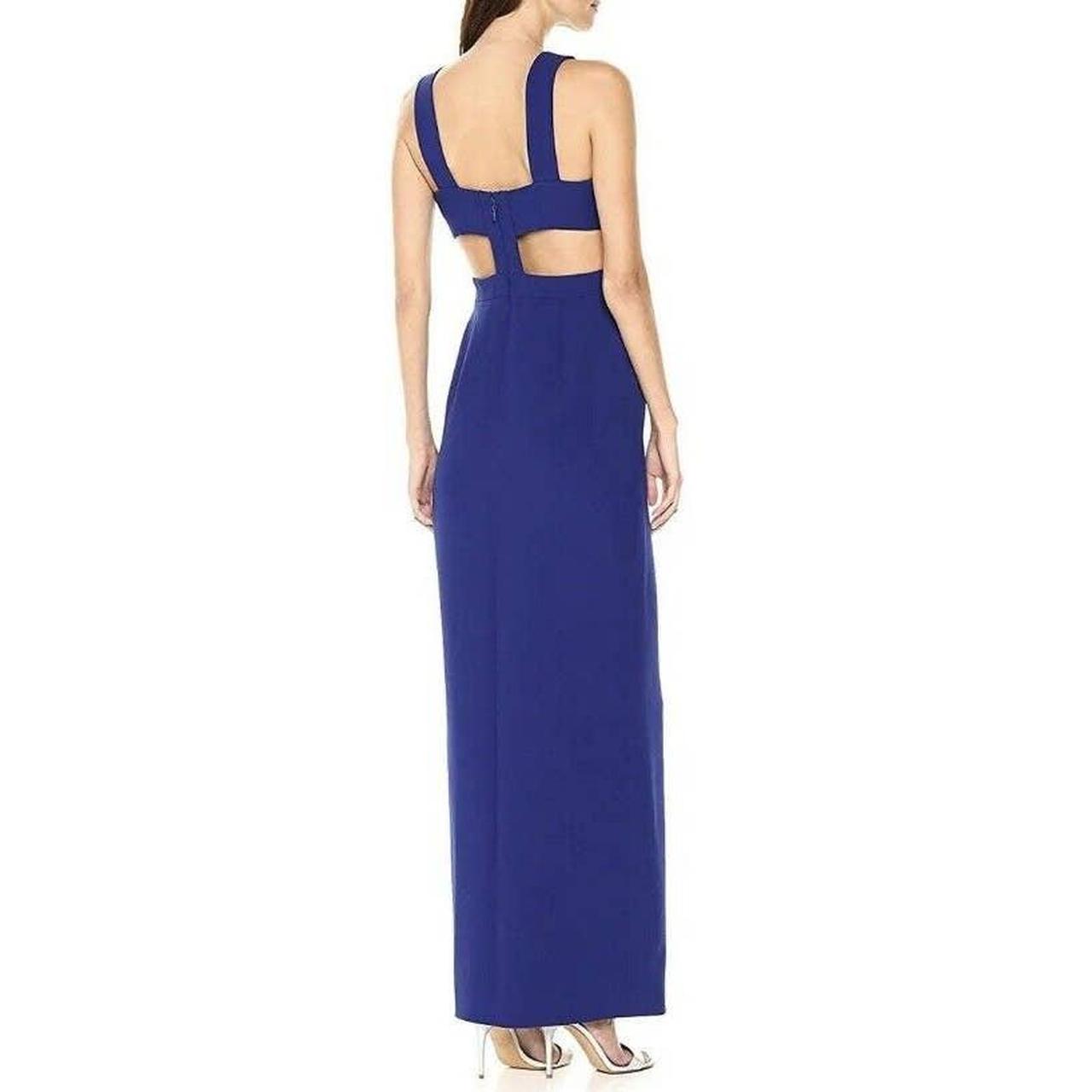 BCBG Maxazria Maxi Evening Peplum Gown Dress Blue Depop