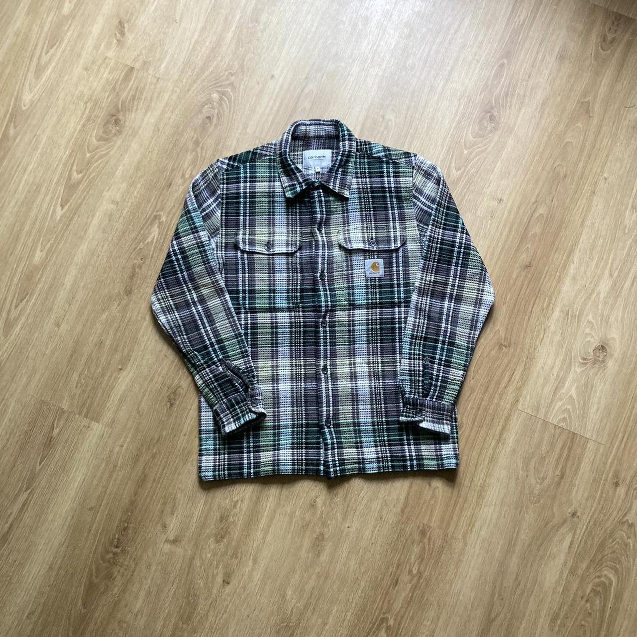 Carhartt wip shirt in multicoloured check Really... - Depop