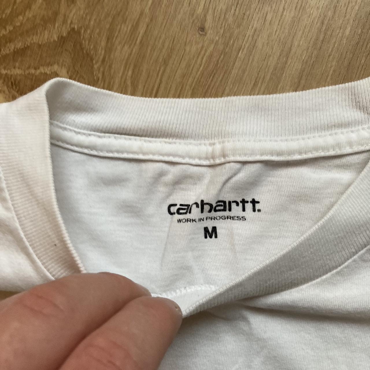 Carhartt wip tshirt in white with front and back... - Depop