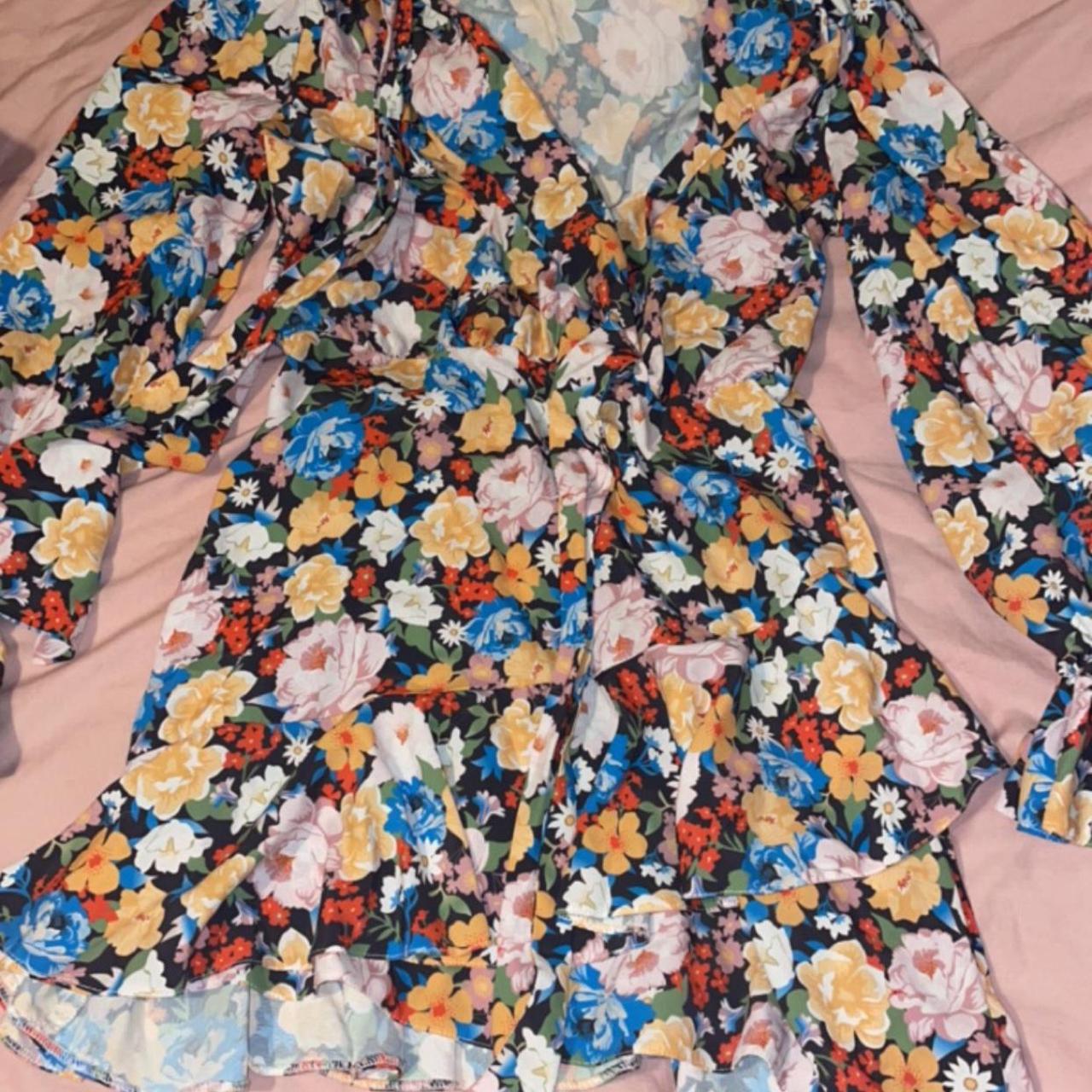 floral river island dress size 10 petite y2k... Depop