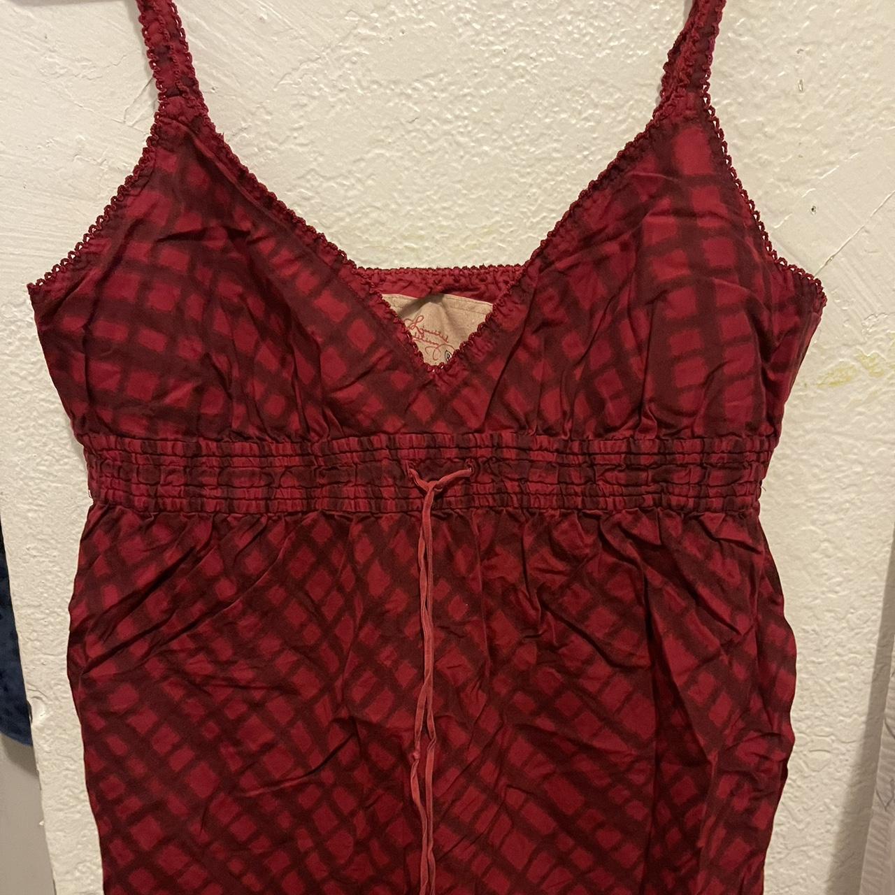 super cute red gingham babydoll/cami top! - will be... - Depop