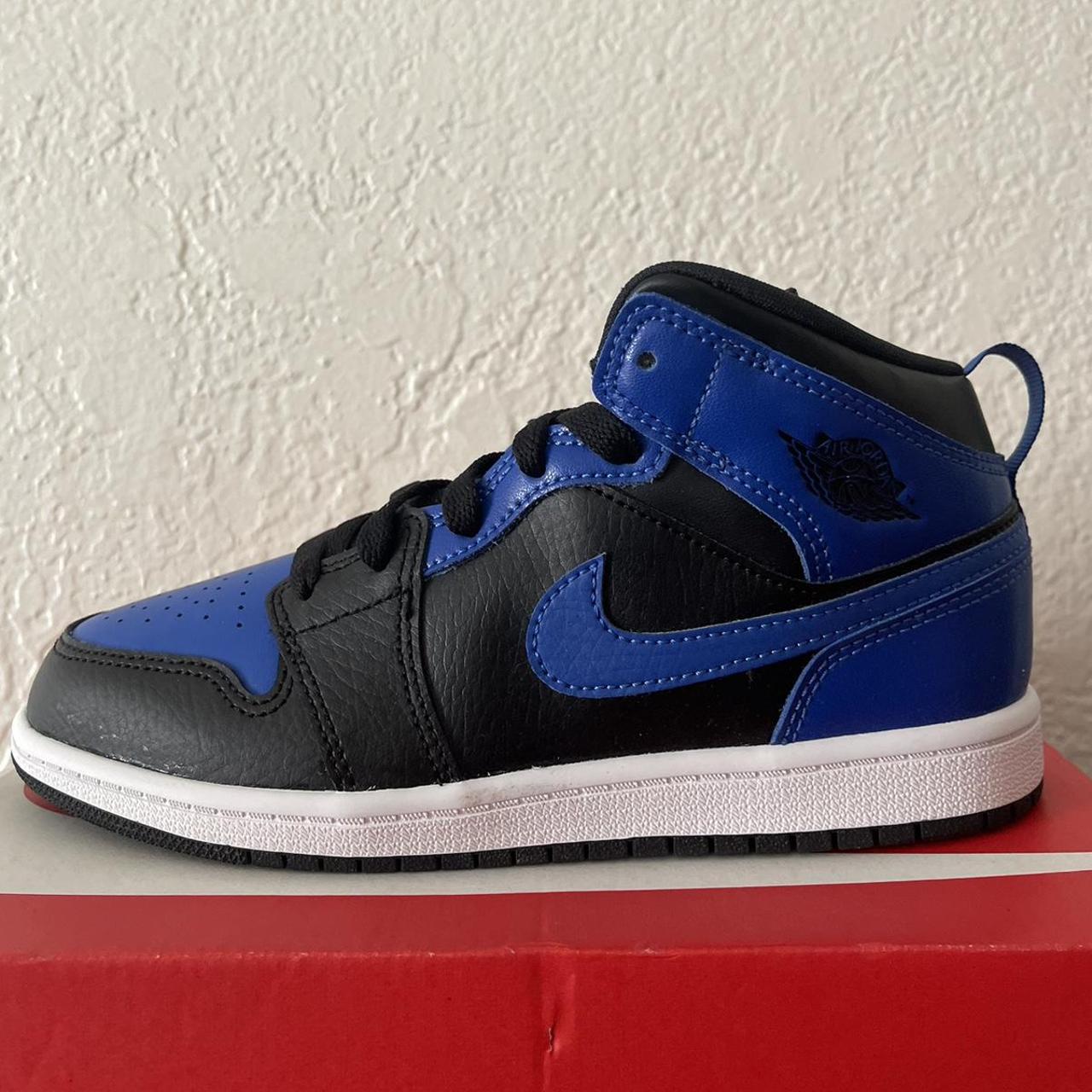 blue and black jordans! never worn, brand new!! Depop