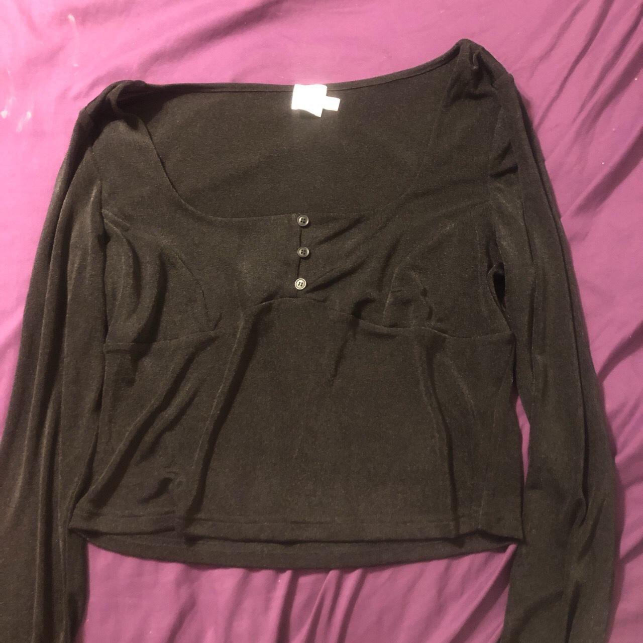 leans Princess Polly size xl black long sleeved top,... Depop