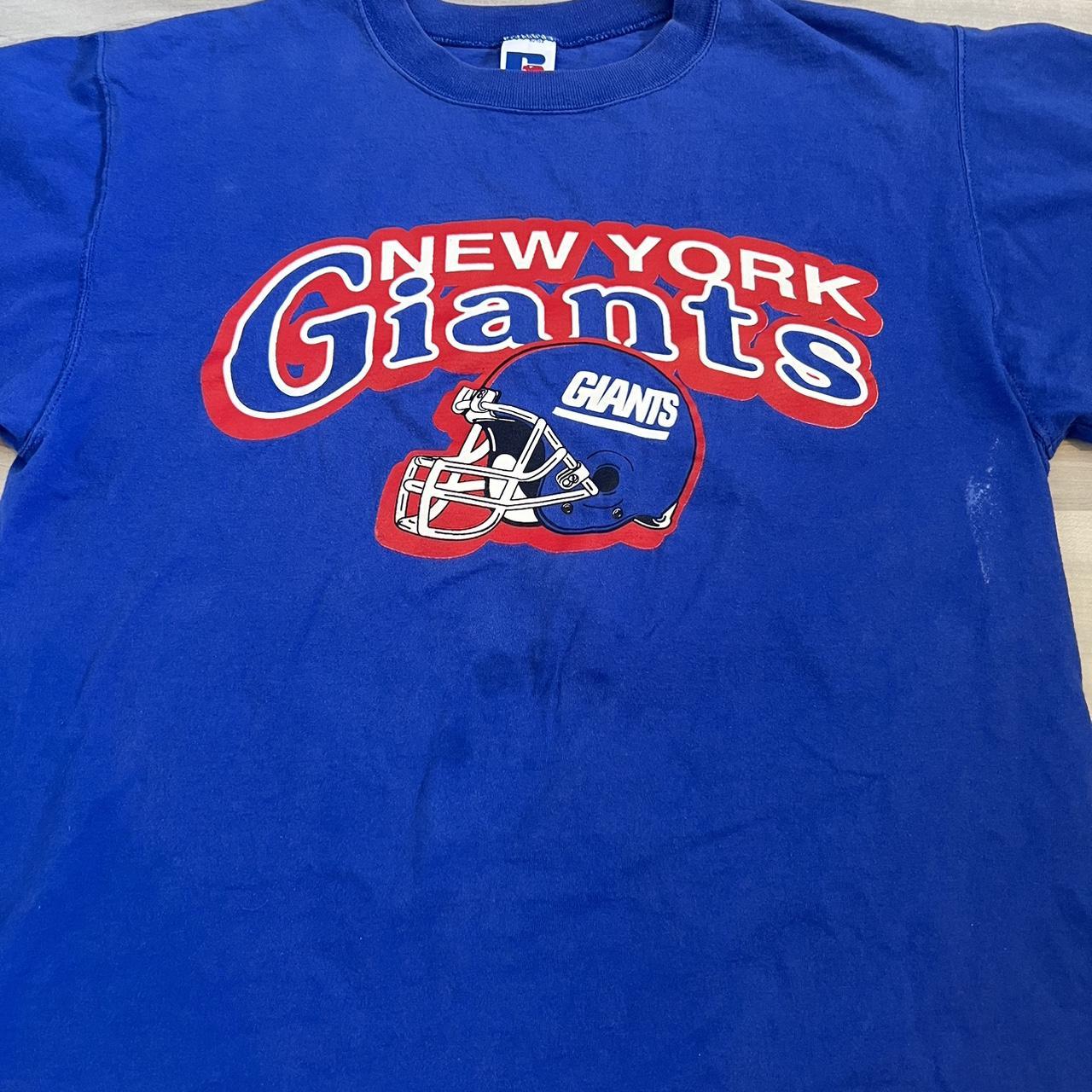 Vintage Russell New York Giants 3/4 sleeve shirt in - Depop