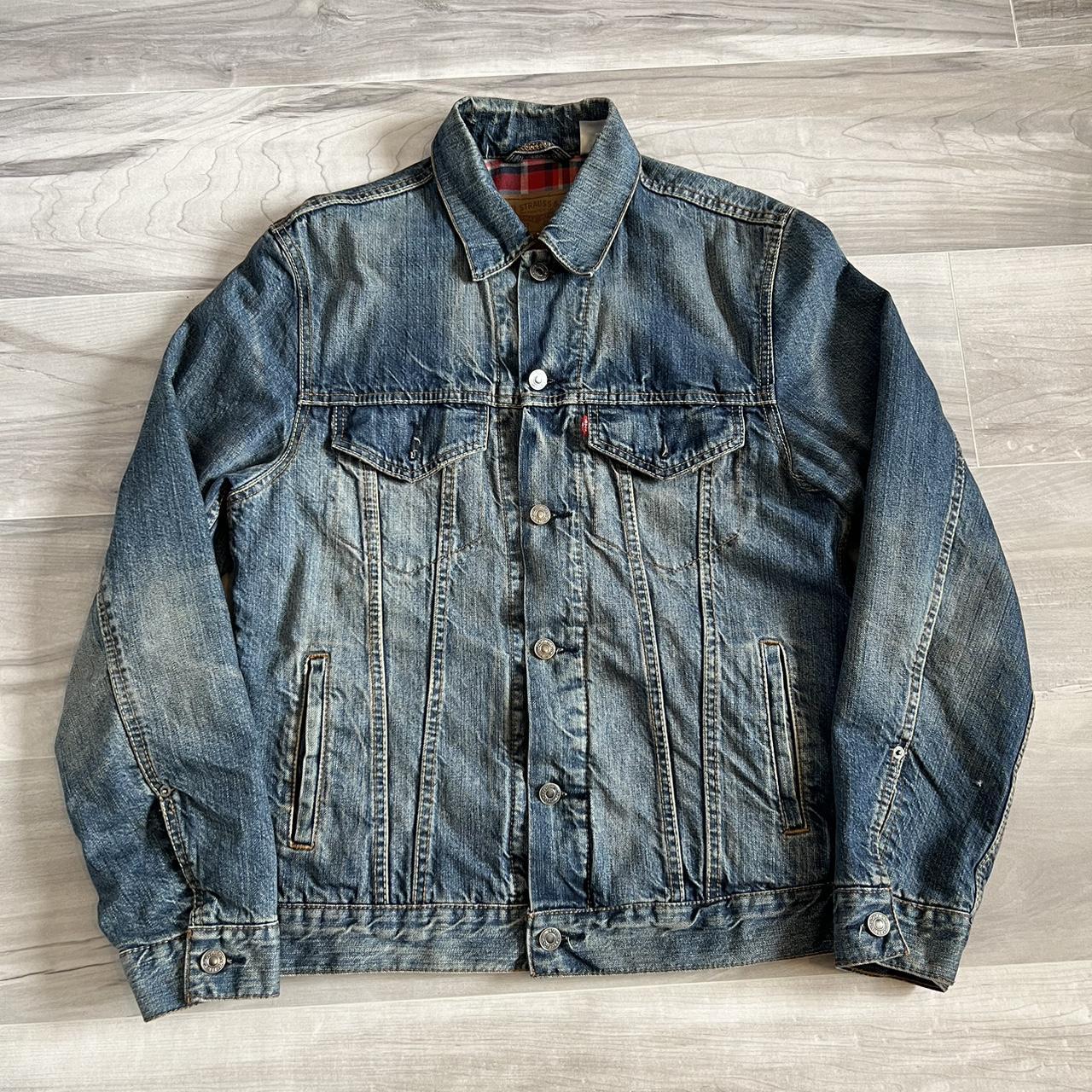 Levi’s Plaid Lined Denim Jacket super clean, size... - Depop