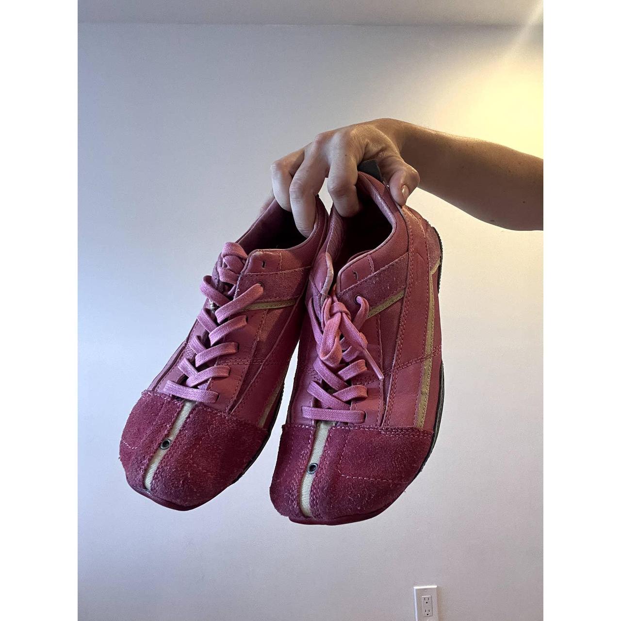 pink diesel avy suede sneakers size: 7 great... - Depop