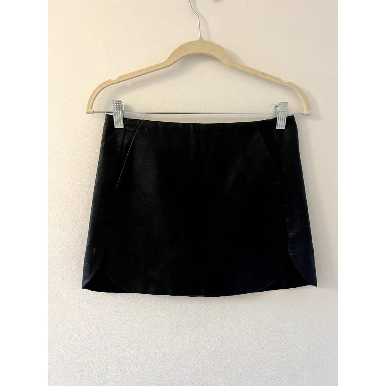 mini a-line leather skirt from top shop size... - Depop